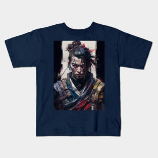 Gothic Samurai - Oil Paint Kids T-Shirt